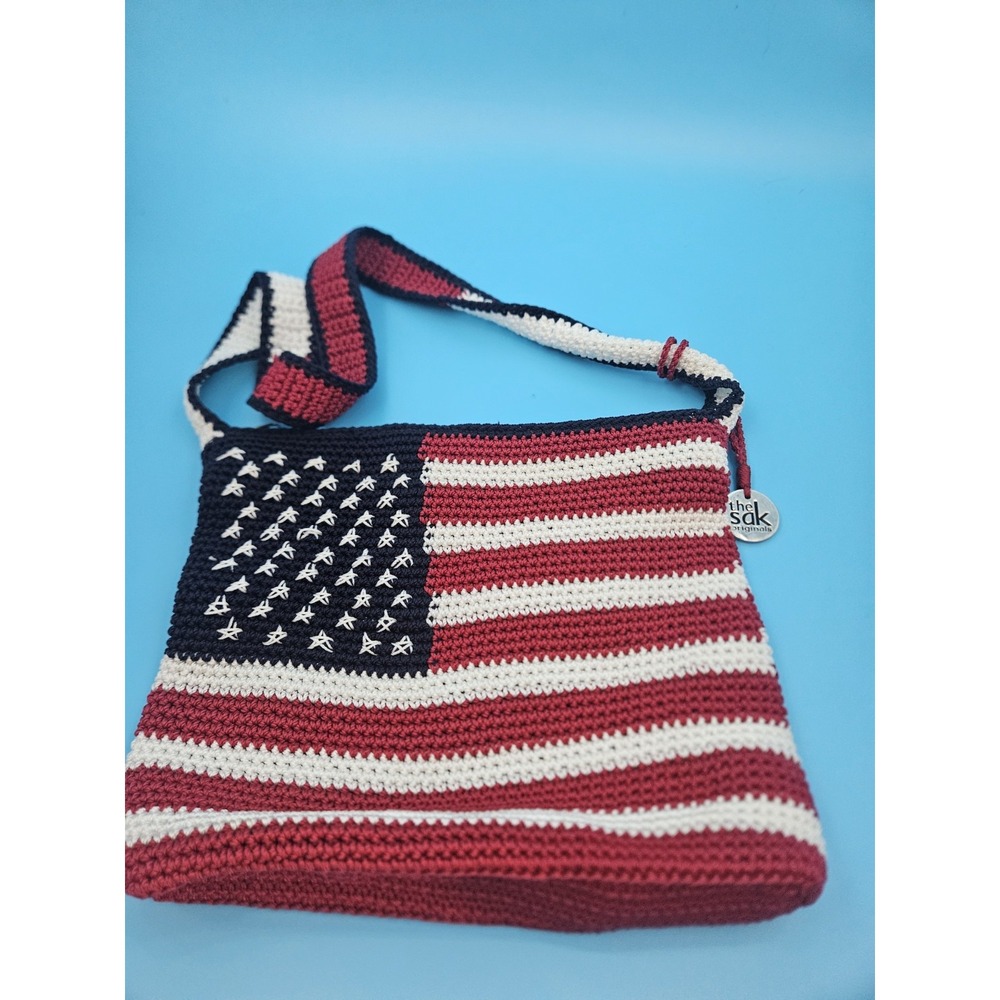 The Sak American Flag Hand-crocheted Shoulder Bag Purse